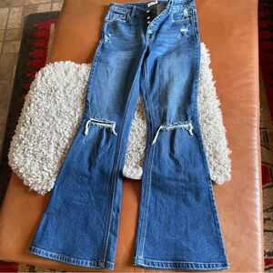 Distressed Flare Jeans